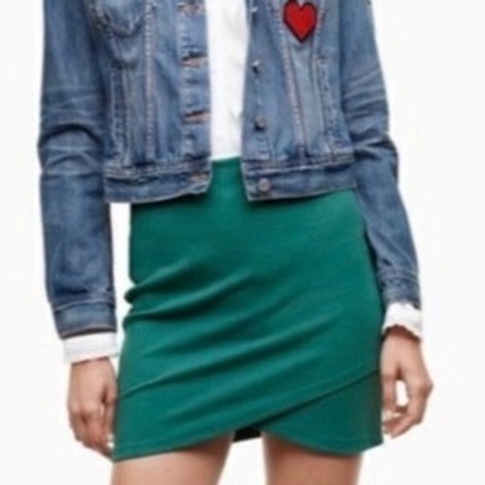 Sunday Best Primrose Mini Skirt Ponte Knit Teal Green Large